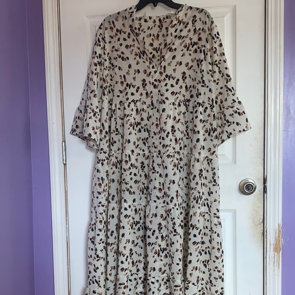 SHEIN Animal Print Long Sleeve Dress